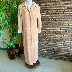 Fred Rothschild of CA Vintage 70s Maxi Shirt Dress Dagger Point Collar